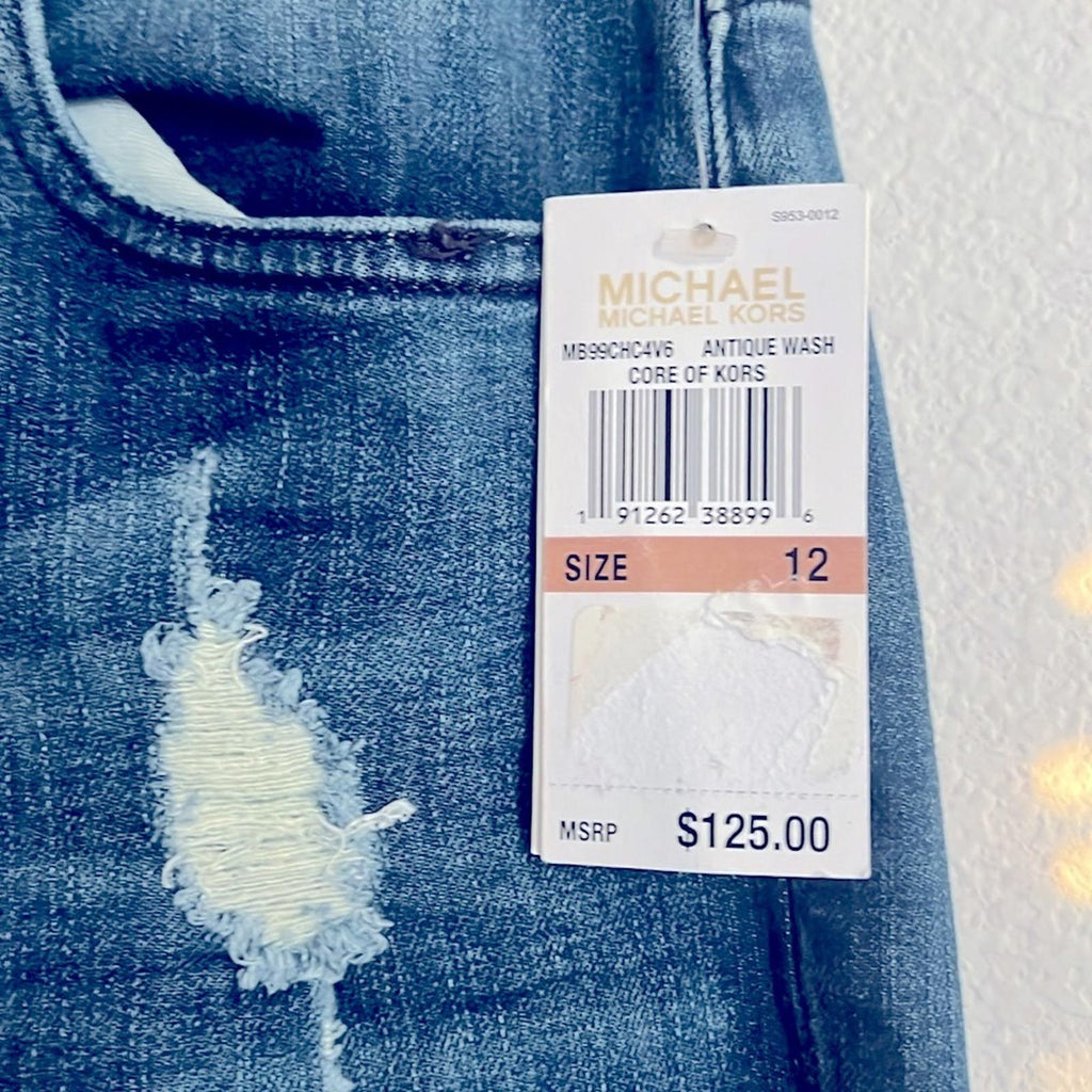 Michael Kors Straight Leg Jeans in Antique Wash, NEW, Size 12