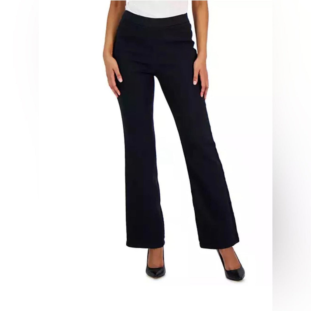 NEW Anne Klein High Rise Pull On Flared Pants, Onyx Wash, US 12 New w/Tag $89