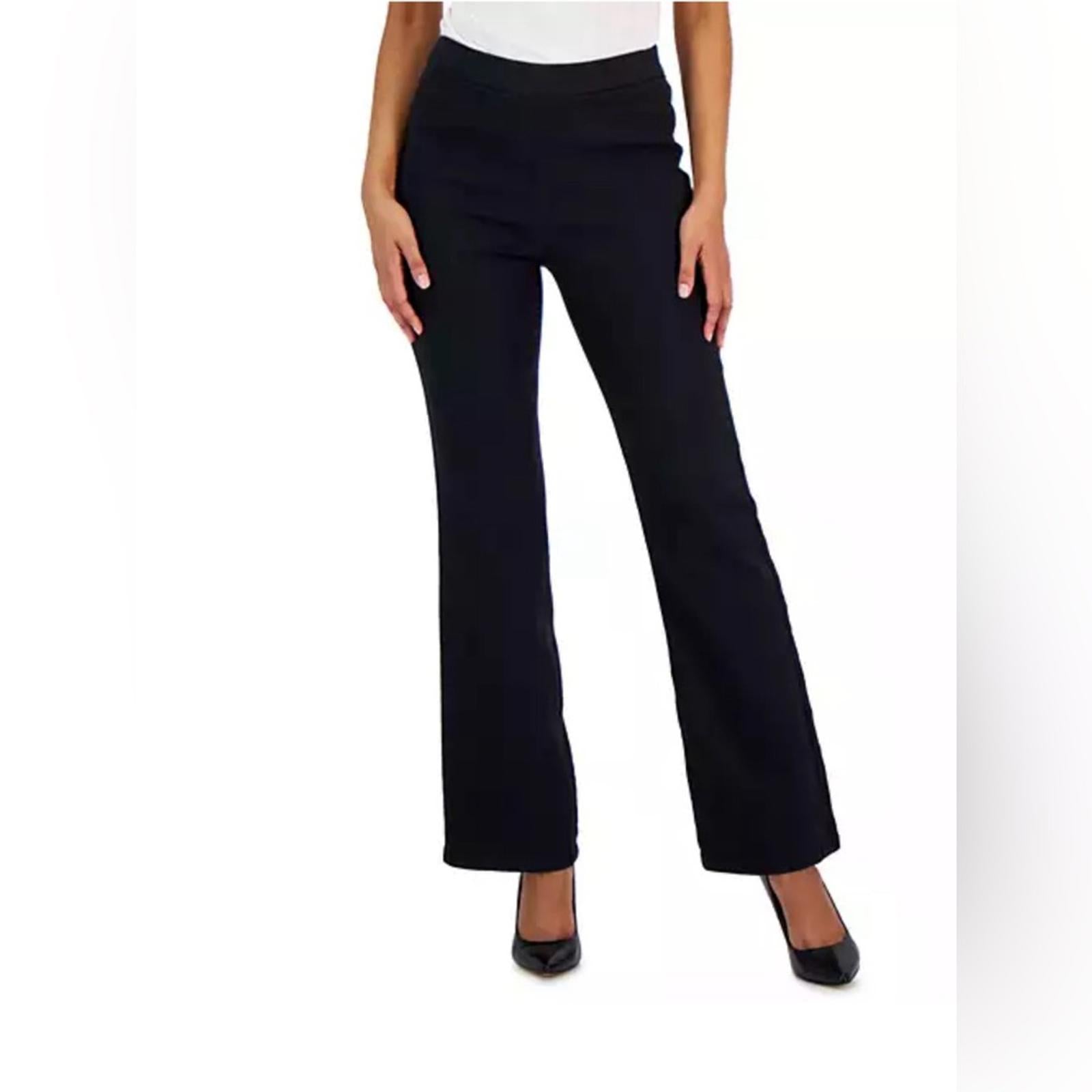 NEW Anne Klein High Rise Pull On Flared Pants, Onyx Wash, US 12 New w/Tag $89
