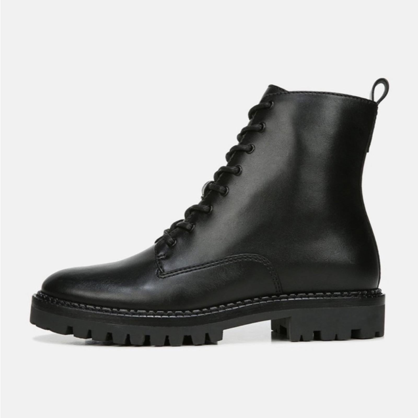 Vince Cooper Leather Lace-Up Bootie in Black Size 7.5 , New