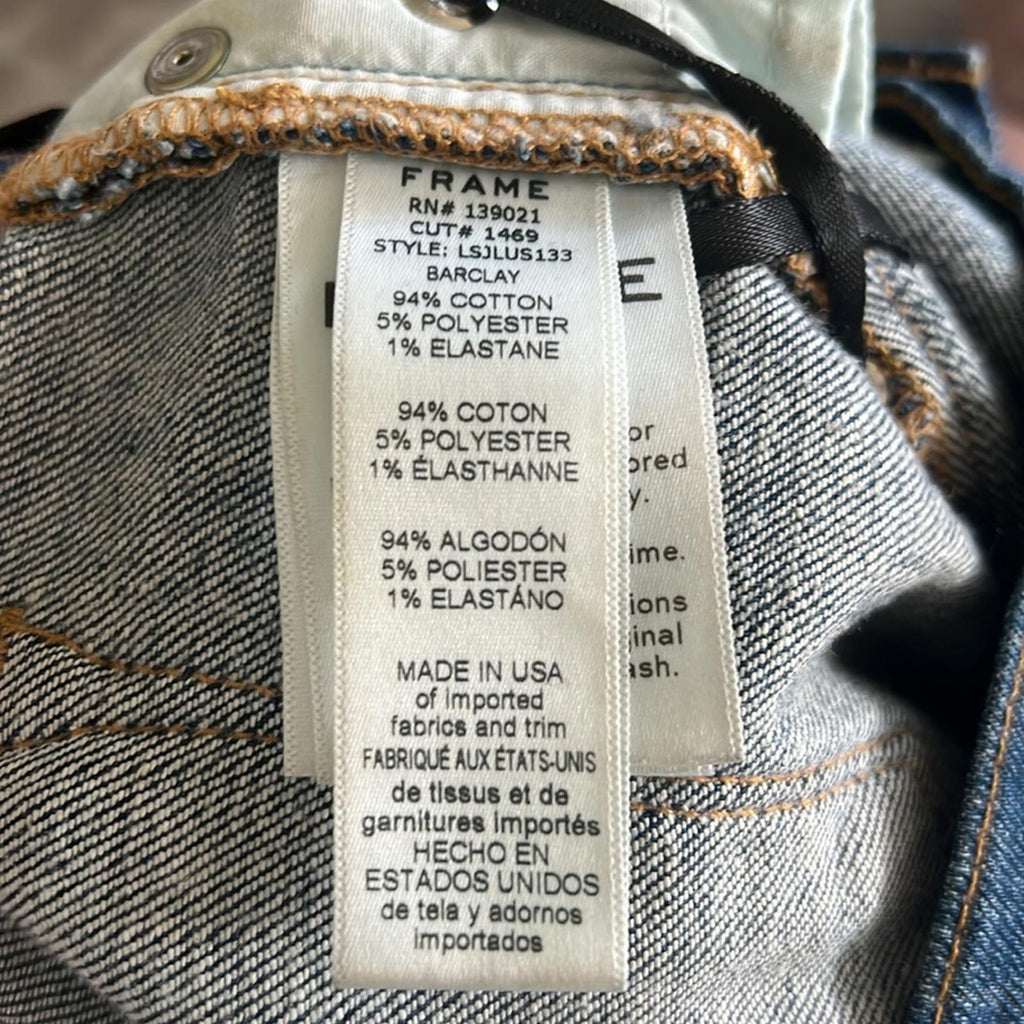 FRAME Le Skinny de Jeanne Jeans with Side Lace-Up Detail Jeans in Blue, Size 24