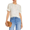 Rebecca Taylor Puff-Sleeve Silk Toile Blouse, NWT, Size S, Retail $245