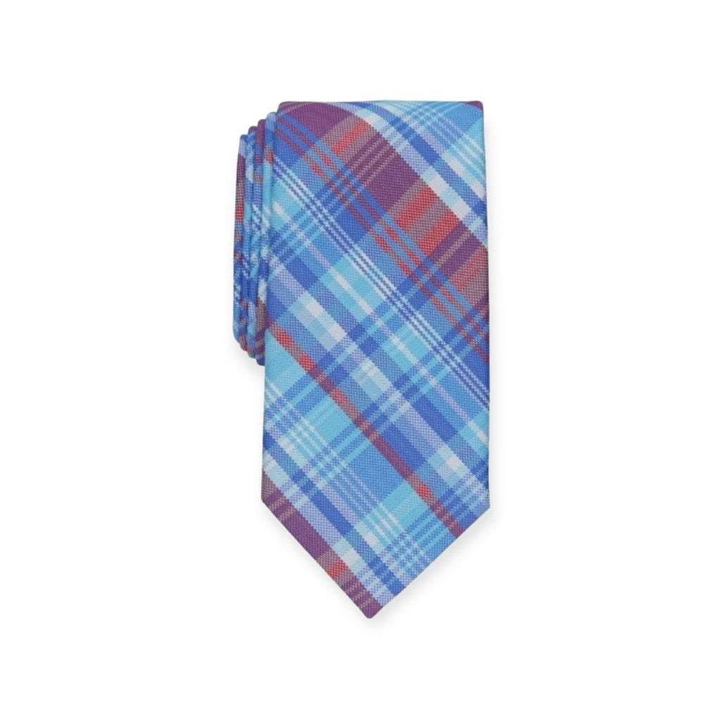Club Room Garcia Plaid Neck Tie in Aqua Blue Pink,
Style 1CRC22-1029 New w/Tag
