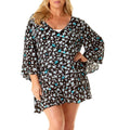 New ANNE COLE V-Neck Ruffle Trim Sleeves Swimsuit Cover Up, 18W\20W New w/Tag