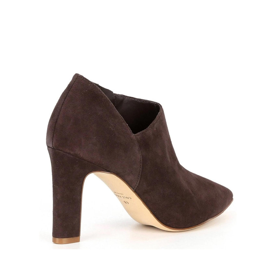 Cole Haan Vestry Pointed Toe Booties in Dark Chocolate Suede, Size 7 NEW