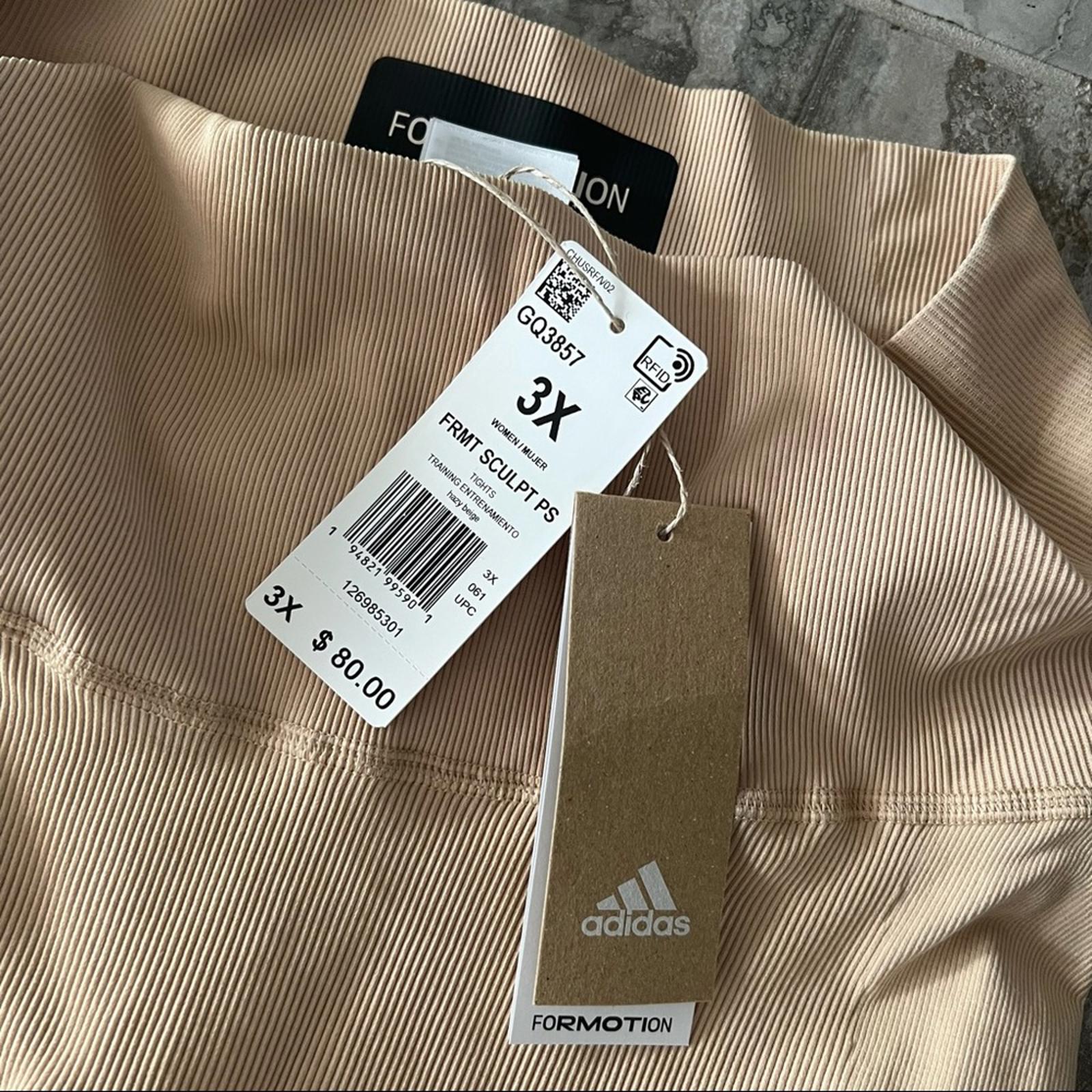 Adidas Formotion Training Sculpt Seamlessly Hazy Beige Tights, Plus Size 3X NWT
