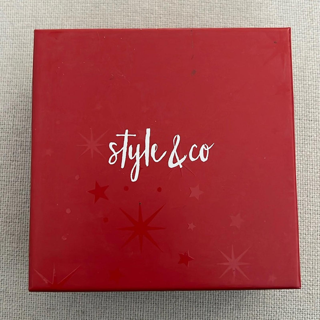 NWT Style & Co Red Charm Earring & Necklace Set, New in Box Retail $24.50