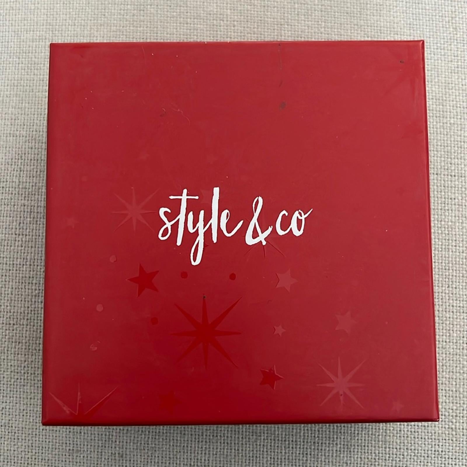 NWT Style & Co Red Charm Earring & Necklace Set, New in Box Retail $24.50