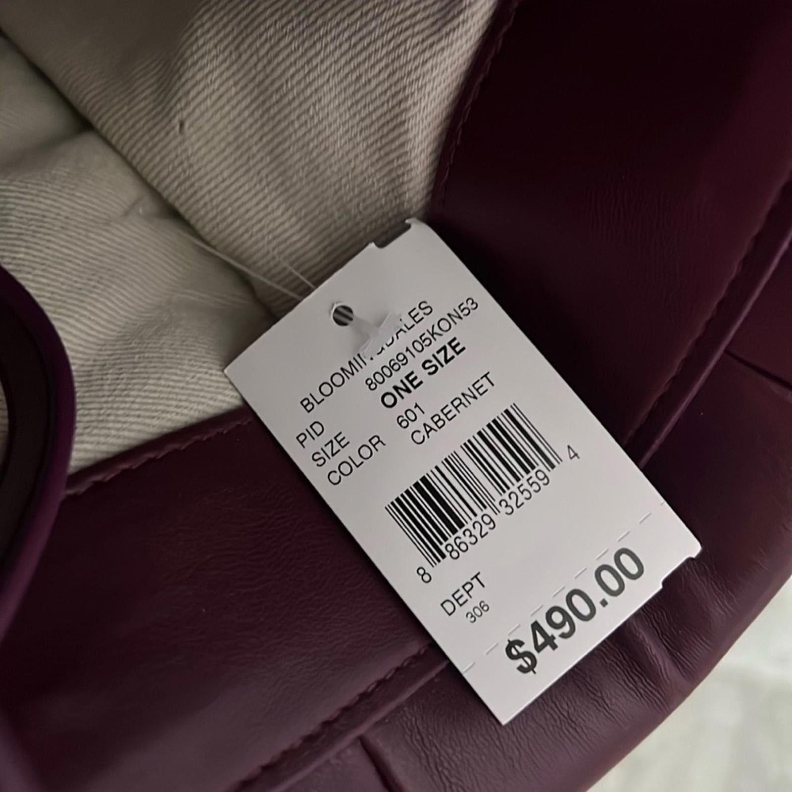 Themoirè Kore Burgundy Vegan Nappa Quilted Tote with Pouch & Dust Bag