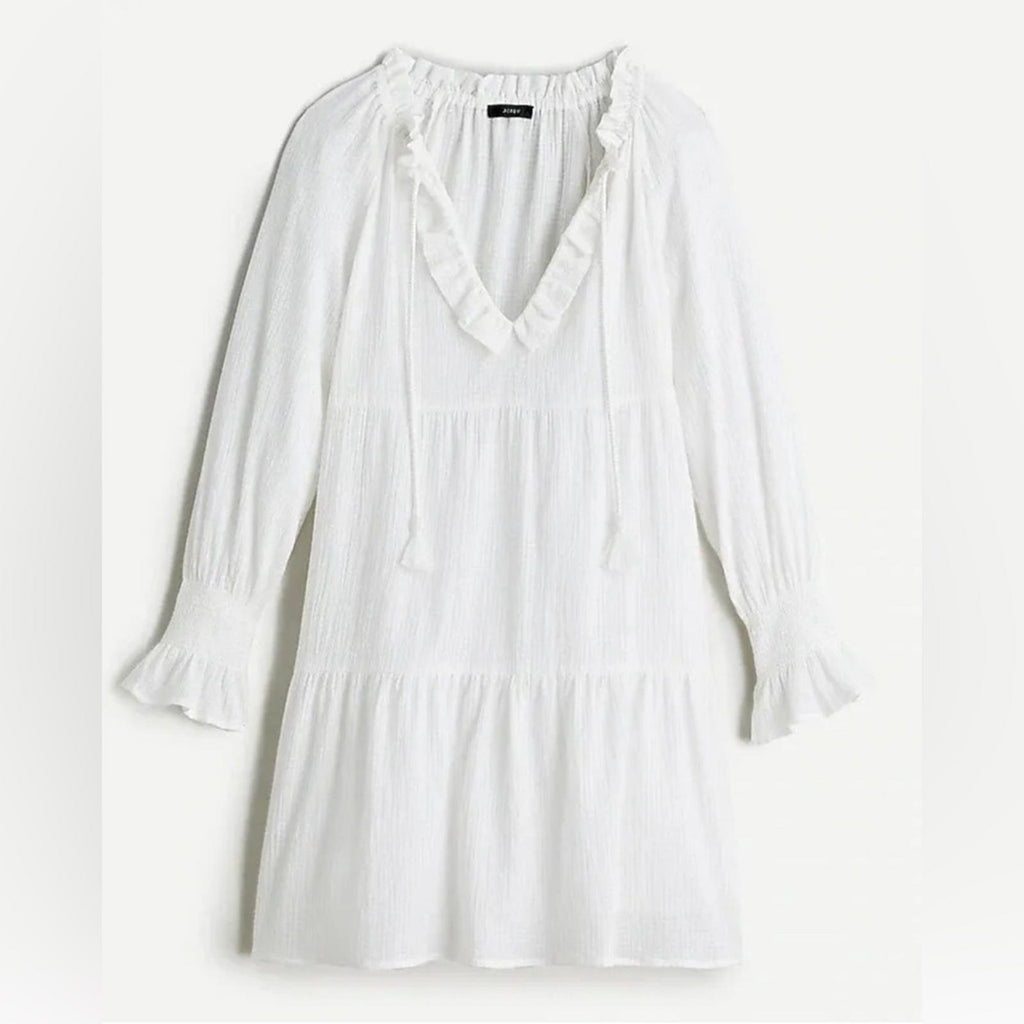 J. Crew Tiered Tunic Dress in White, Size Small EXCELLENT!