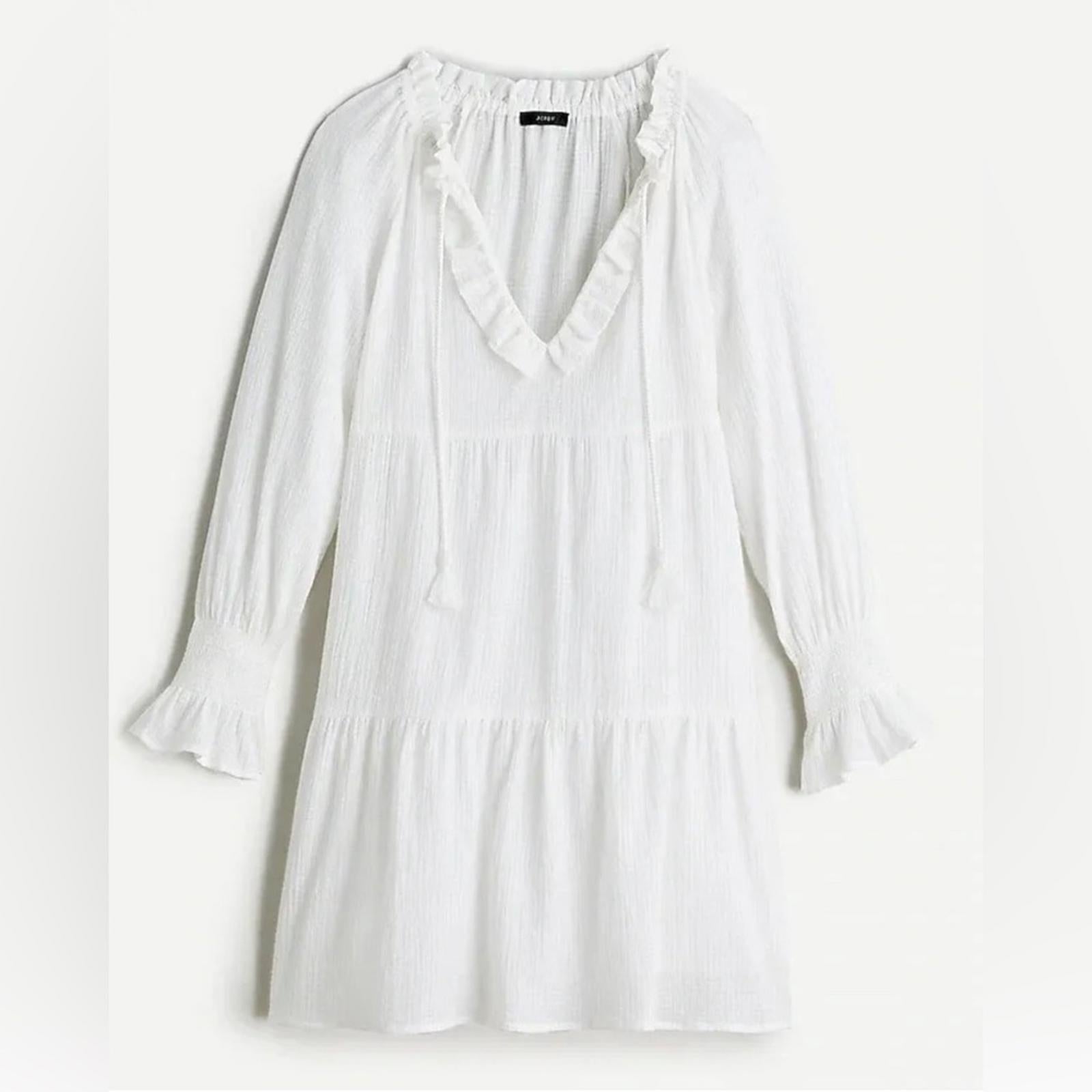 J. Crew Tiered Tunic Dress in White, Size Small EXCELLENT!
