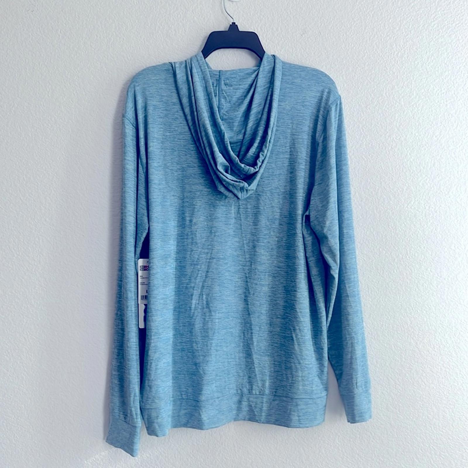 32 Degrees Men's Cool Long Sleeve Hooded T-Shirt in Heather Blue, NWT, Size L