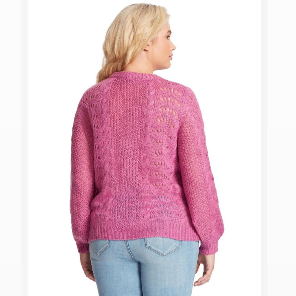 Jessica Simpson Rosebud Pointelle Crewneck Pullover Sweater Size XL New w/Tag
