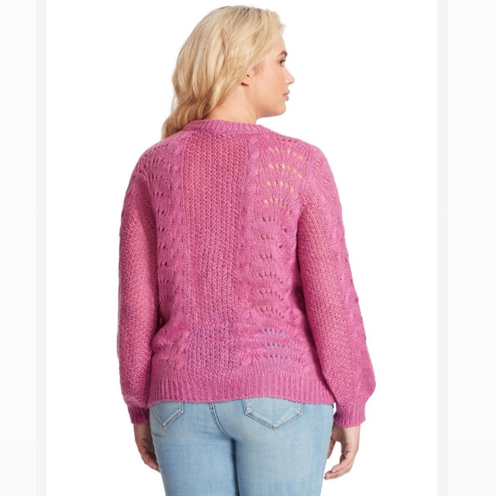 Jessica Simpson Rosebud Pointelle Crewneck Pullover Sweater Size XL New w/Tag