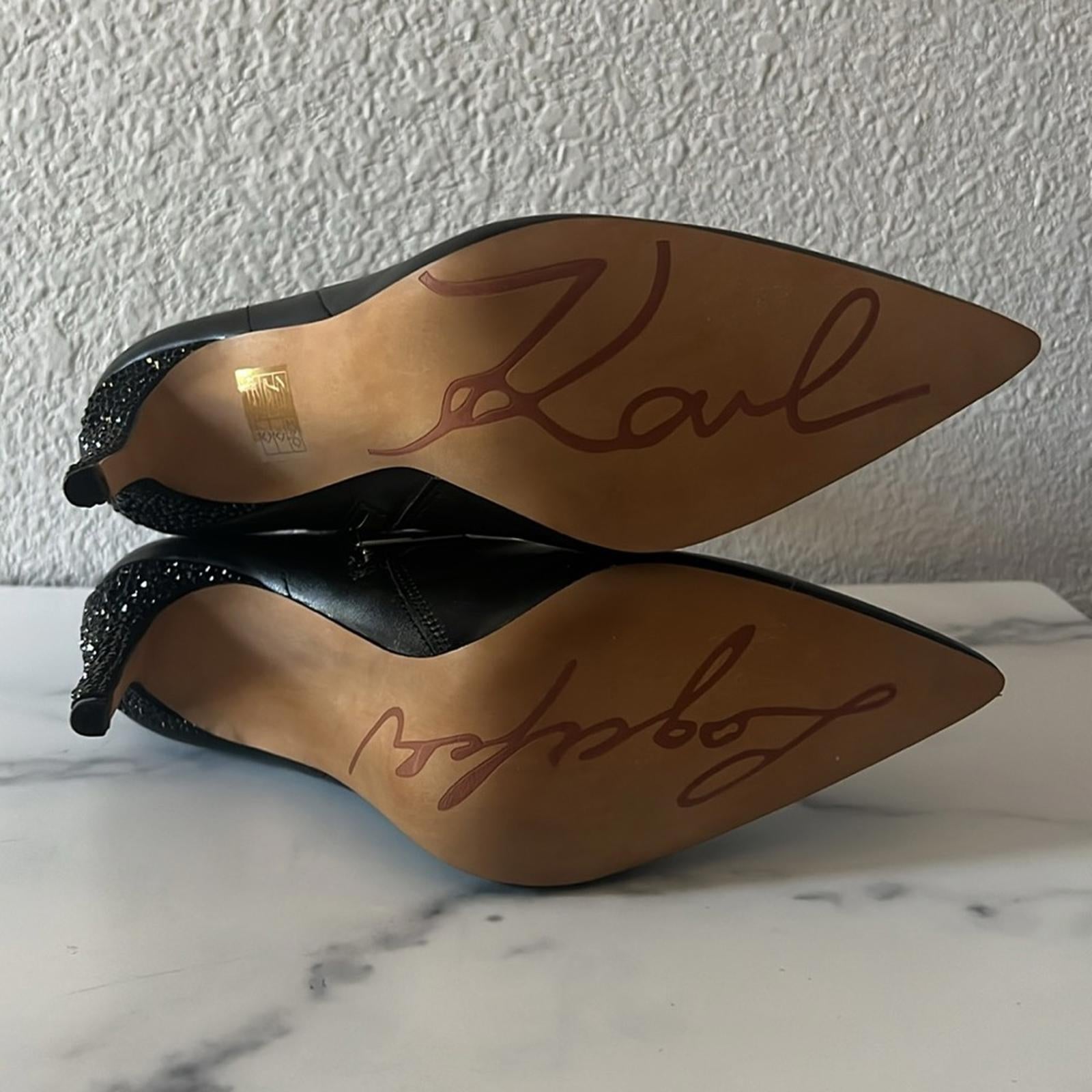 Karl Lagerfeld Paris Clea Stilleto Bootie in Black Size 6.5 New in Box