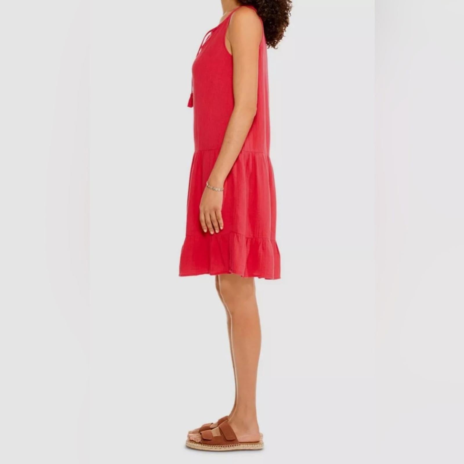 Nic+Zoe Tiered Gauze Sleeveless Tank Dress in Red, Size XXL New w/Tag