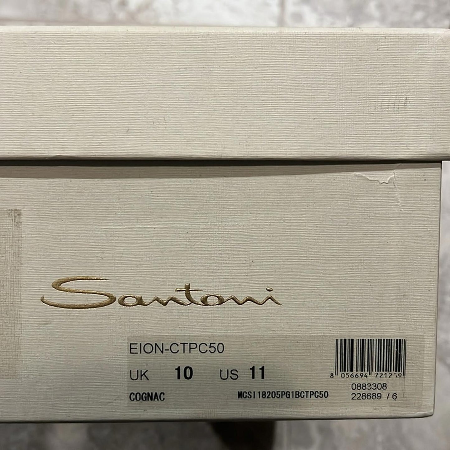 Santoni Men's Simon Cap Toe Oxfords in Cognac, Size UK10 US11 New +DustBag