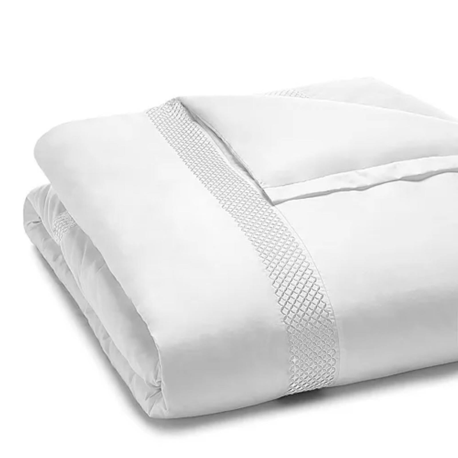 Hudson Park Collection 500TC Embroidered Geo Duvet Cover Twin Pima Cotton $340