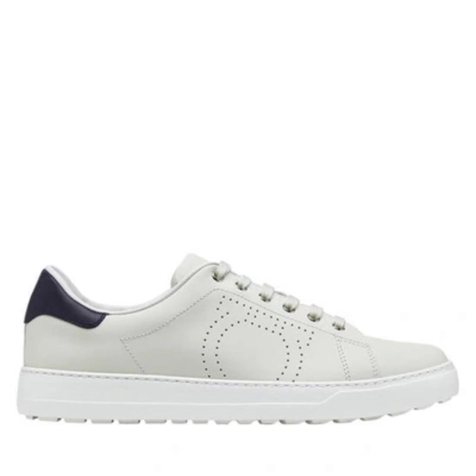 Ferragamo Pierre Low Top Sneakers, Calf Leather Size EU 41 New in Box