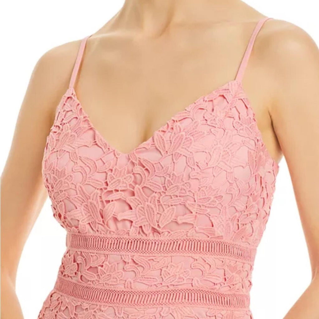 Eliza J. Asymmetric Hem Lace Dress in Pink, Size 12 New w/Tag