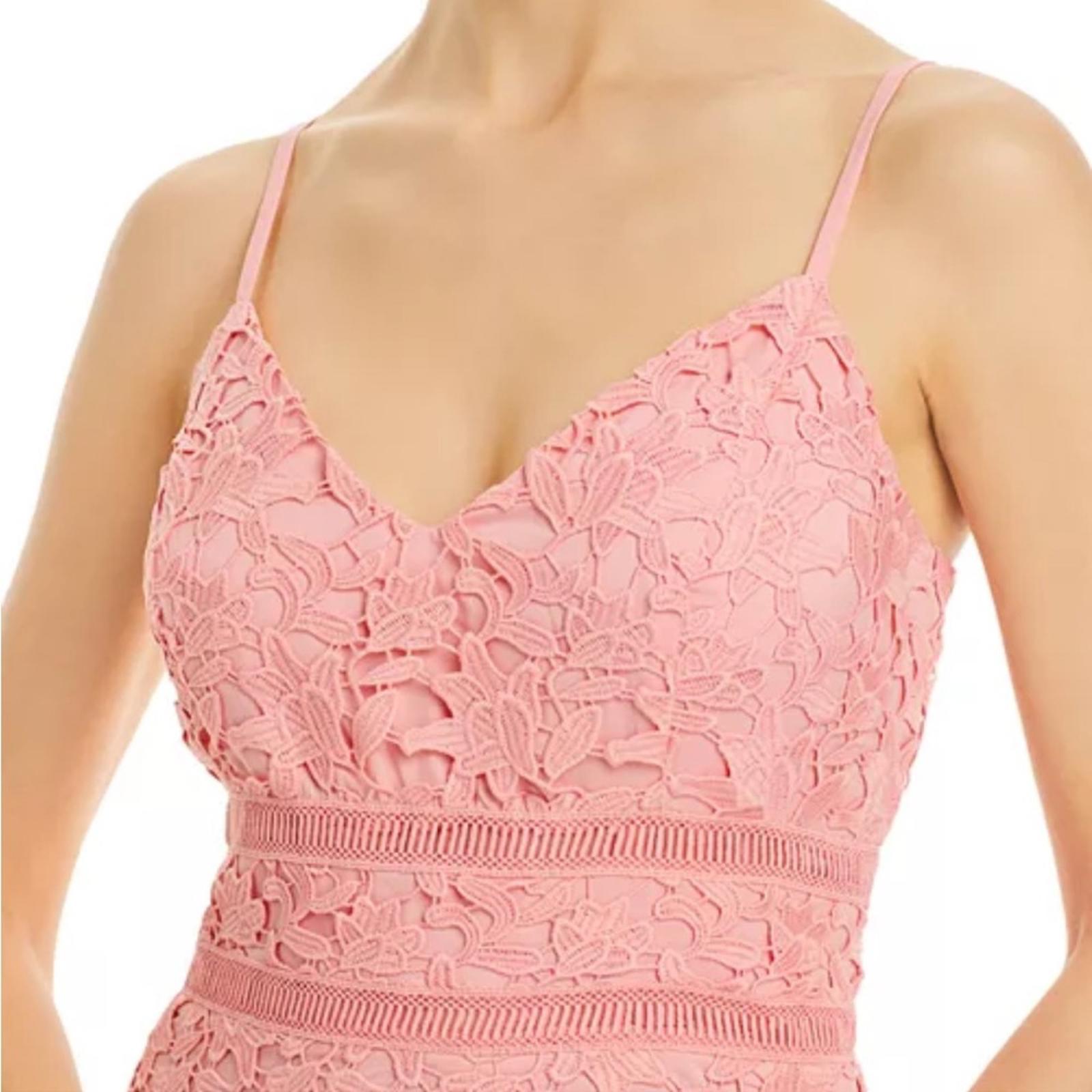 Eliza J. Asymmetric Hem Lace Dress in Pink, Size 12 New w/Tag