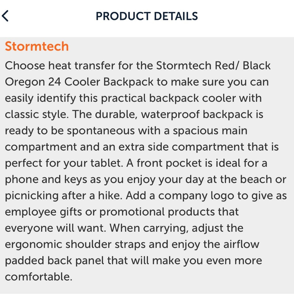 Stormtech Red & Black Oregon 24 Cooler Backpack, New with Tag