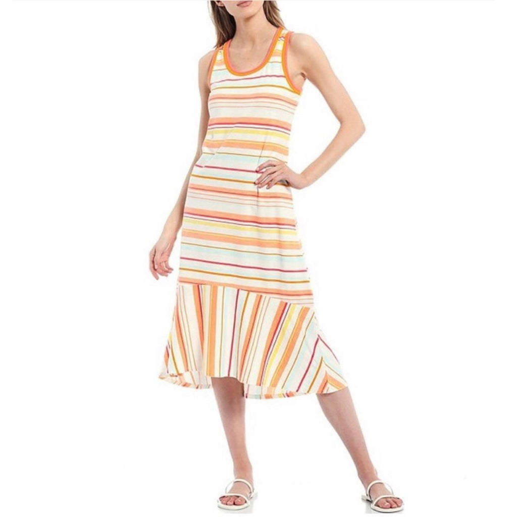 Ella Moss Sylvia Knit Stripe Hi-Low Midi Dress, Size L, New w/Tag