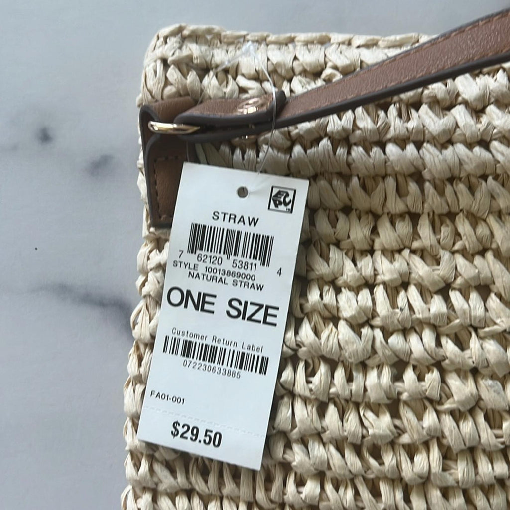 INC Straw Crossbody, Natural Straw One Size, New w/Tag