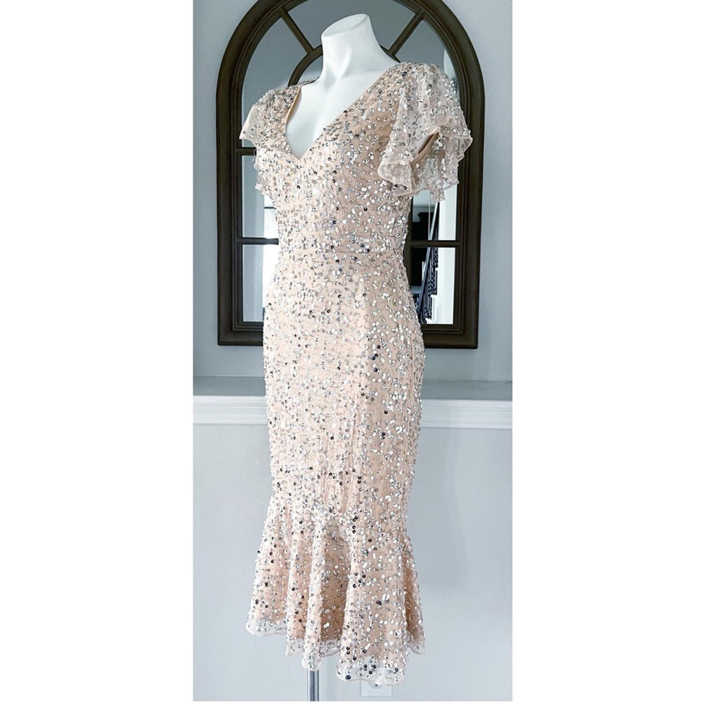 Mac Duggal Cocktail Dress, Light Peach Size 2 Style New w/Tag Retail $398