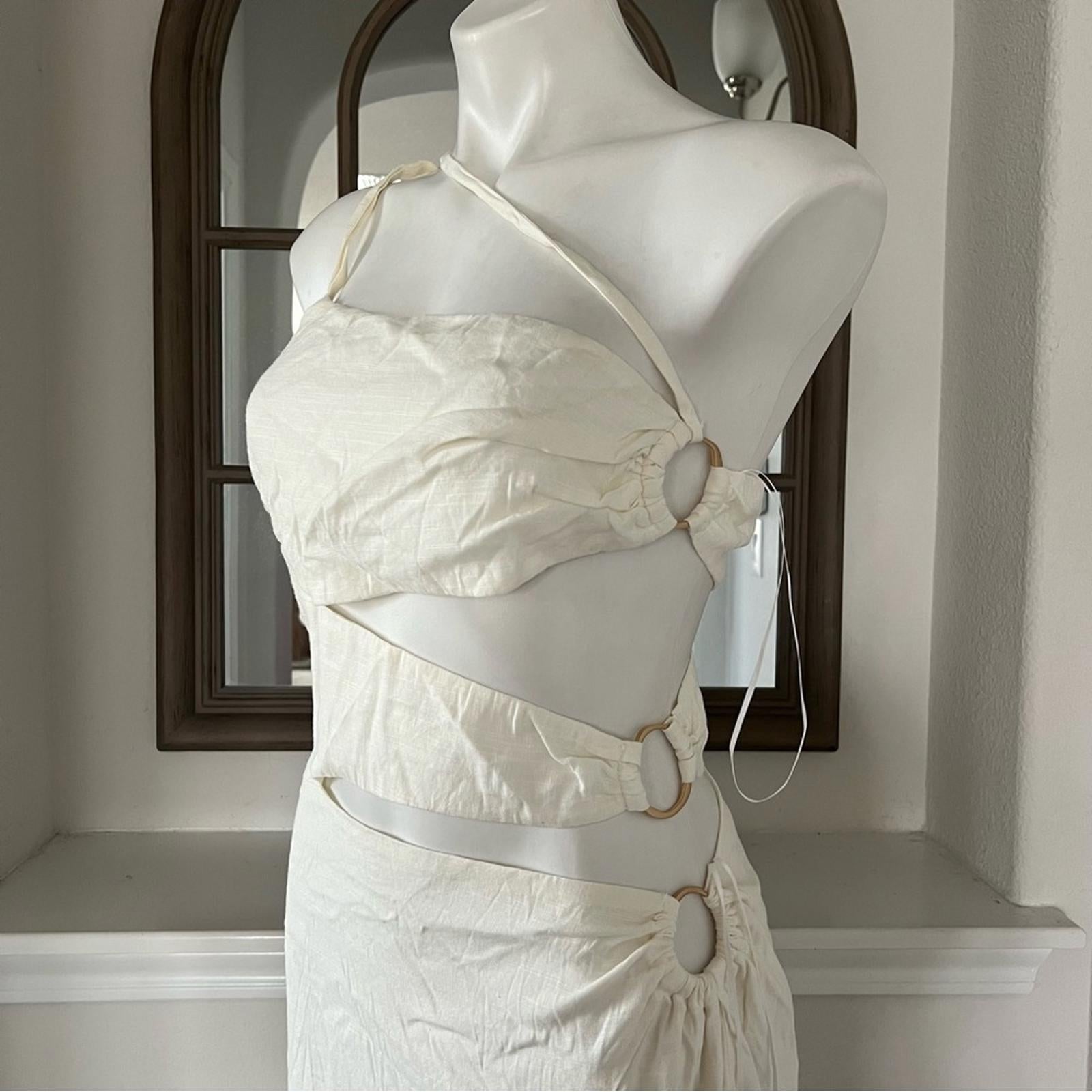 Cult Gaia x Revolve Terese Gown in Cream, NWT, Size 8
