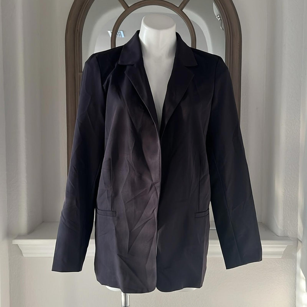 AVA+ESME Navy Notched Lapel Patch Pocket Blazer, Size L New w/Tag
