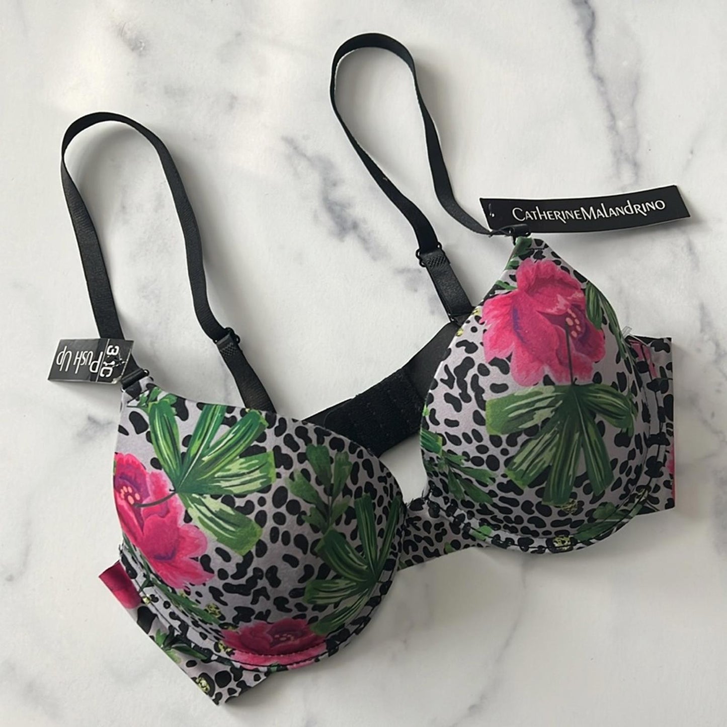 Catherine Malandrino Push Up Bra, Size 34C, Style BR3-CM045 New w/Tag Retail $48