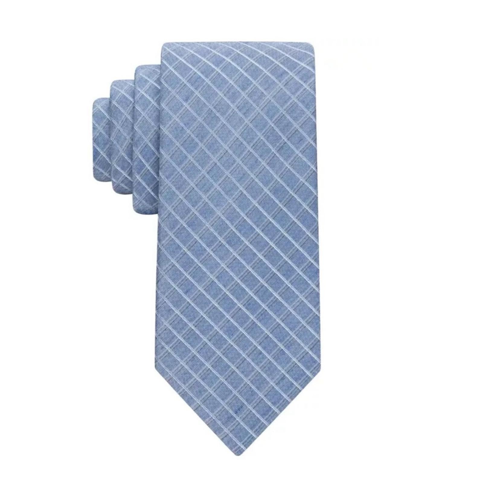 Calvin Klein Men's Heather Grid Tie in Light Blue, One Size, NWT