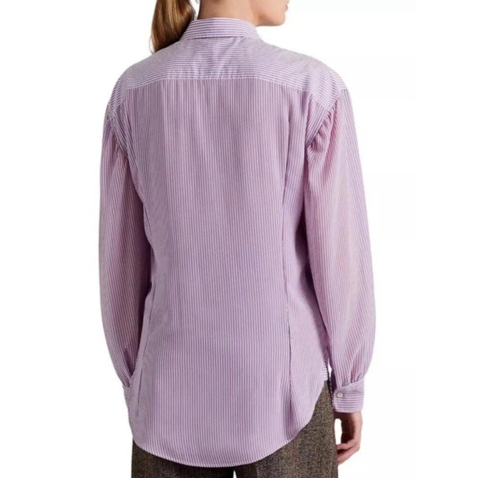 Lauren Ralph Striped Broadcloth Shirt in Lavender, Size XXL New w/Tag