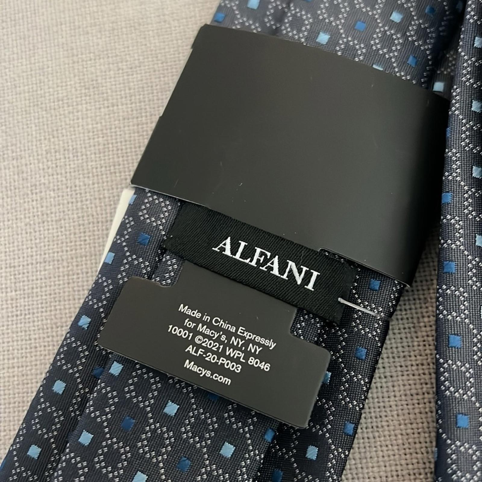 ALFATECH Stain Resistant Curtis Geo Neck Tie, Charcoal New w/Tag Retail $55