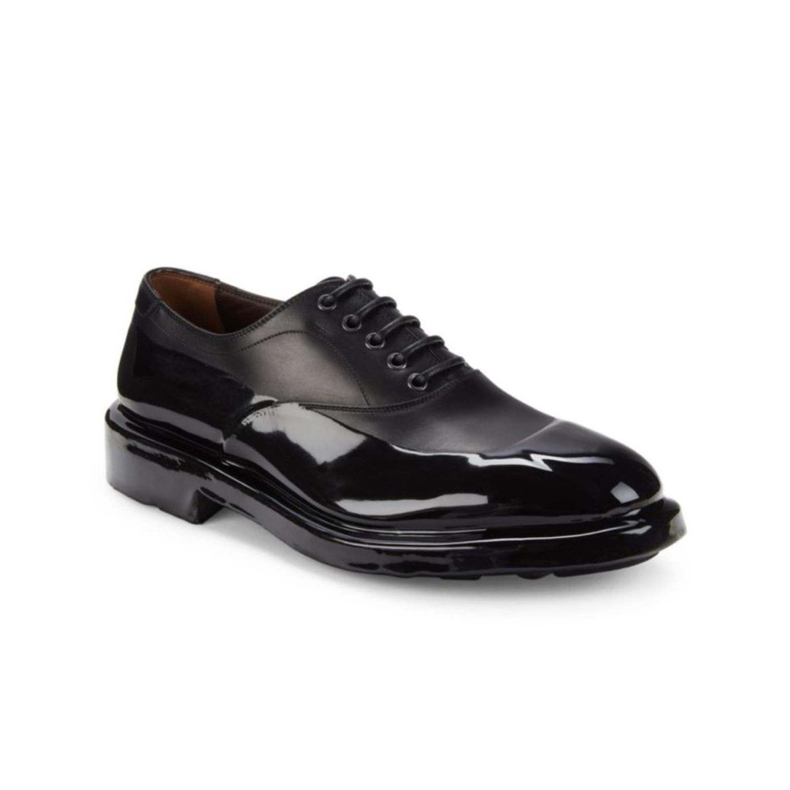 Salvatore Ferragamo Dipped Leather Oxford Shoes Size 9 EEE NEW in Box + DustBag