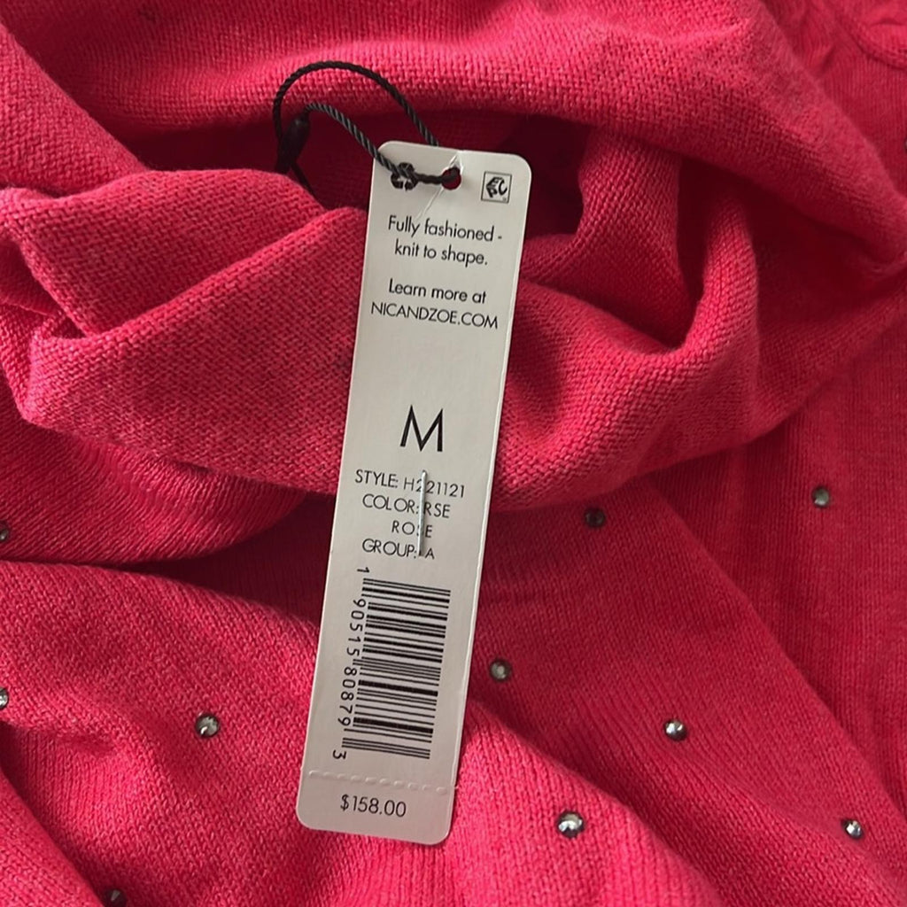 NIC+ZOE Twinkle Turtleneck Sweater in Rose, Size M New w/Tag Retail $158