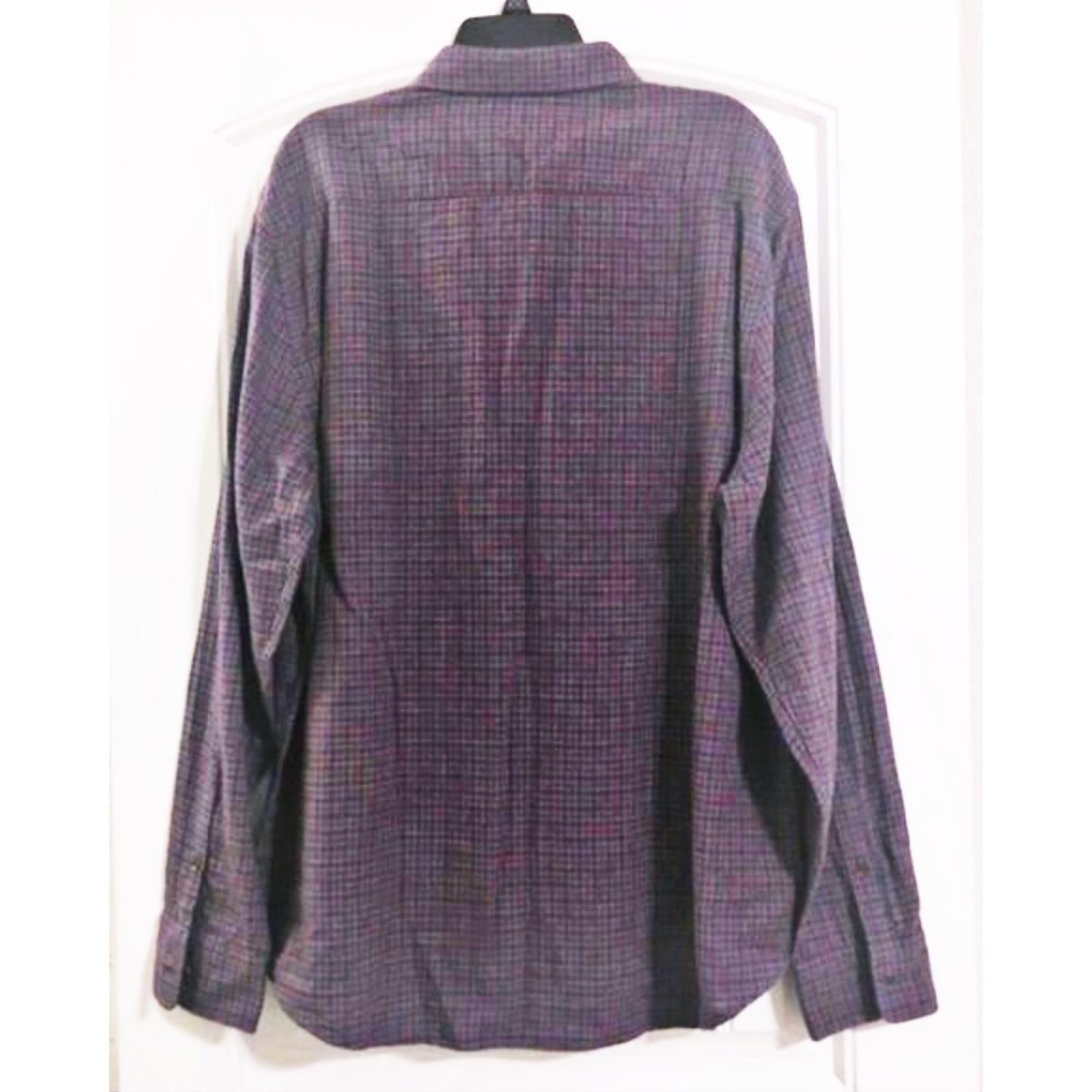 Faherty Double Cloth Wine Shadow Check Pacific Button Up Shirt Size XXL NEW