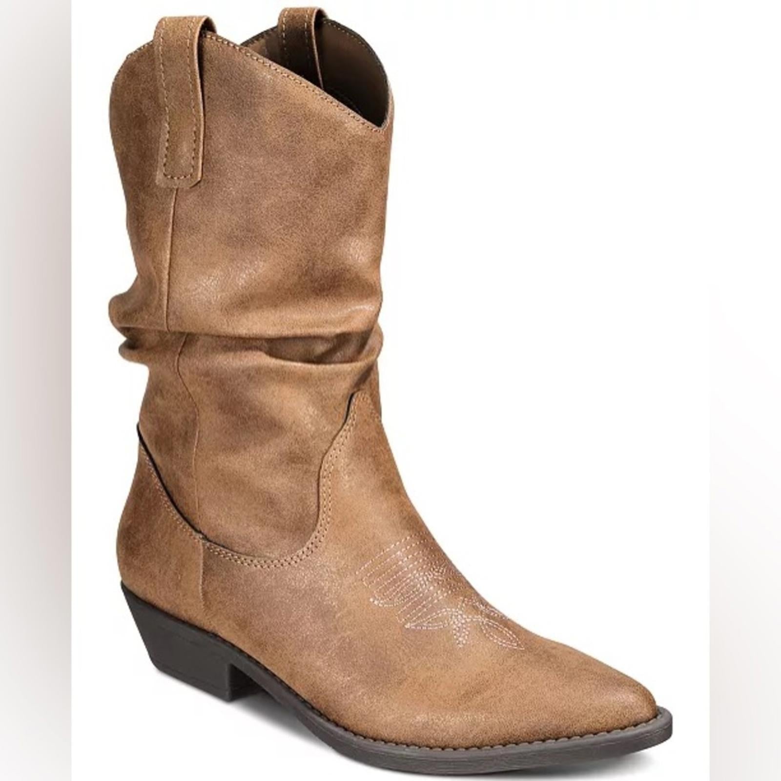 NWT Style & Co. Dannaa Faux Leather Embroidered Cowboy, Western Boots Size 7.5