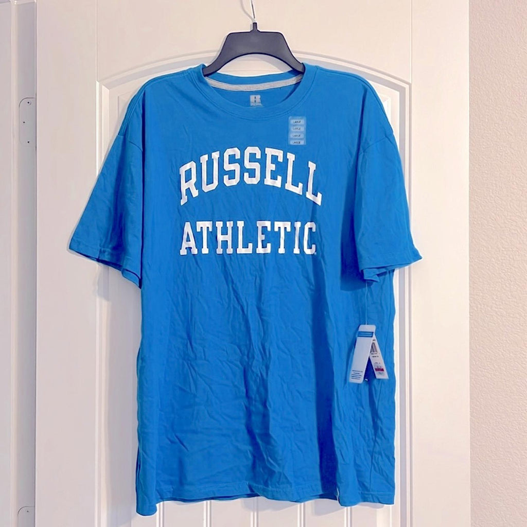 Russel Athletic Archie Tee in Aster BLUE, Size L New w/Tag