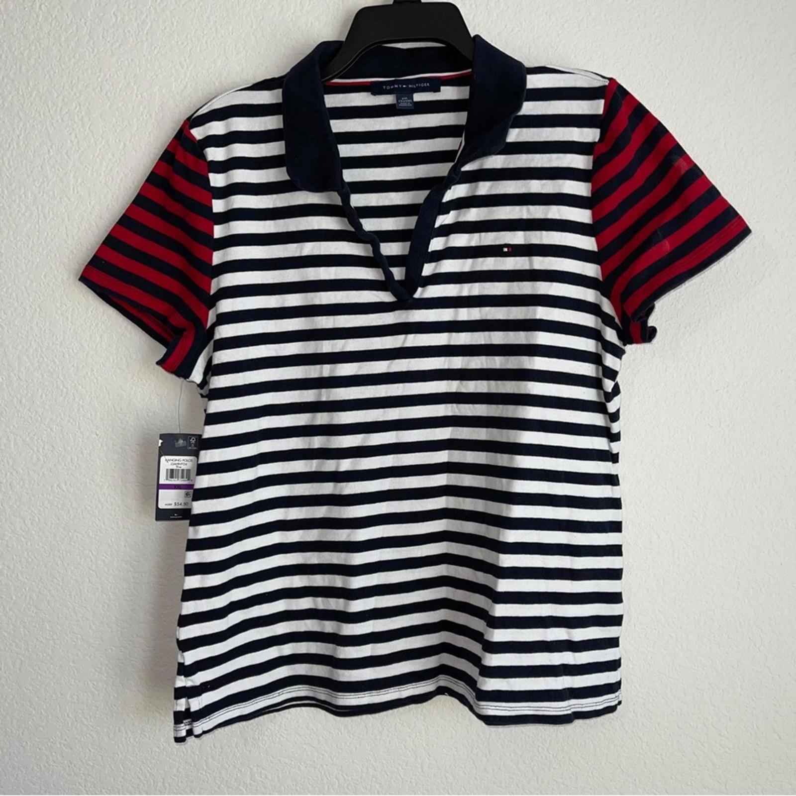 Tommy Hilfiger Colorblocked Striped Johnny Collar Polo Shirt Size XXL NWT