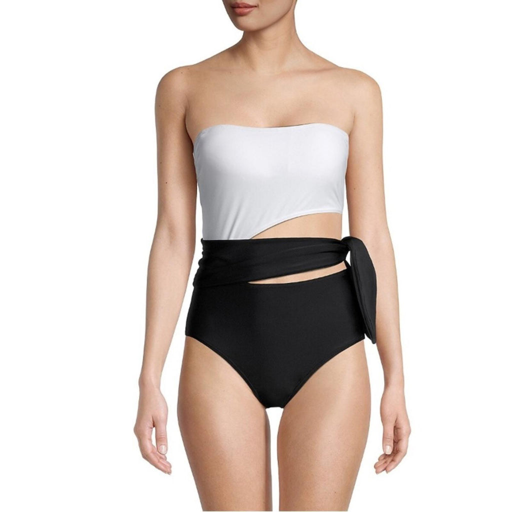 DKNY Stretch Convertible Mod. Coverage Cutout Bandeau One Piece Swimsuit Size 16