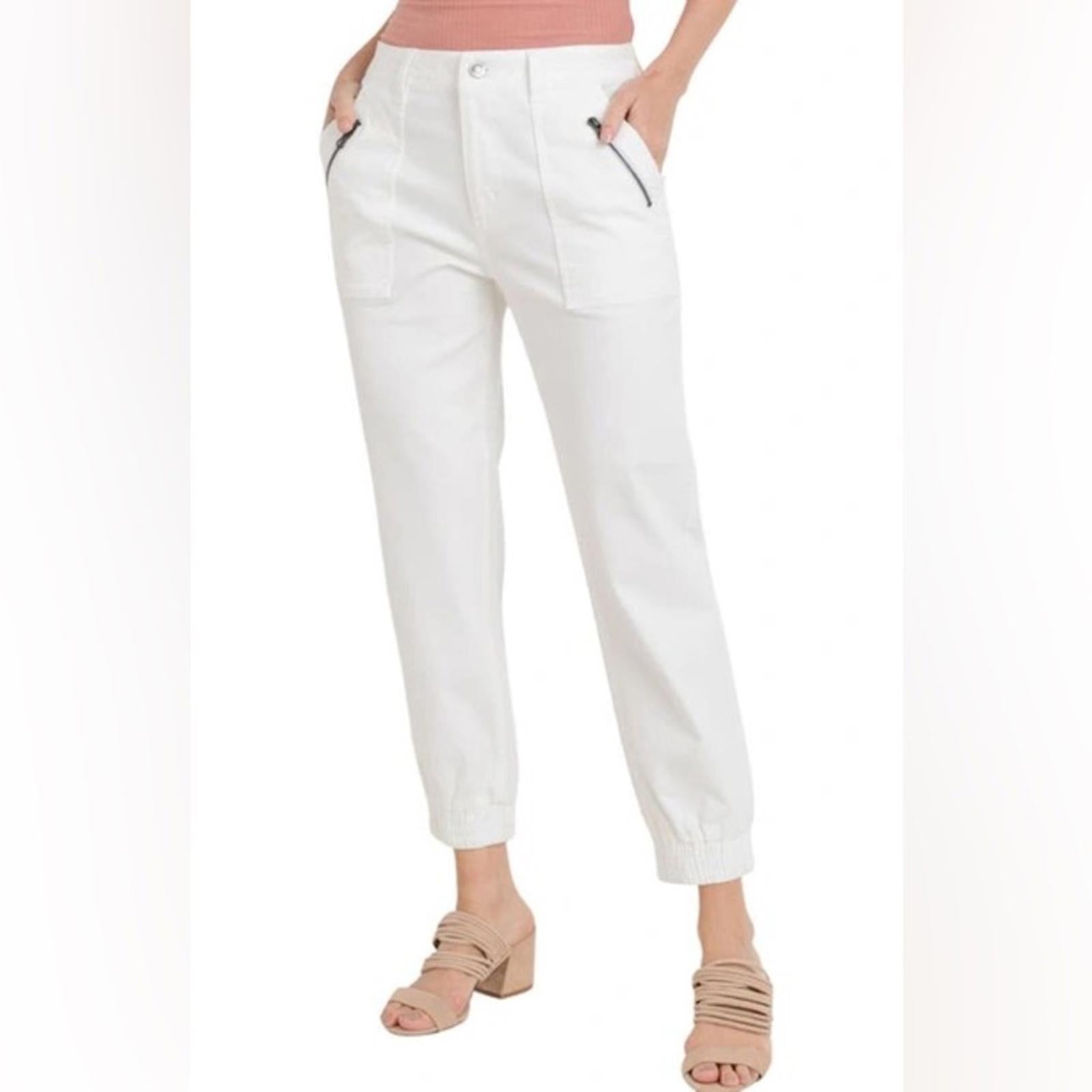 L.T.J Letter to Juliet Zip Pocket Ankle Jeans in Optic White, Size L New w/Tag