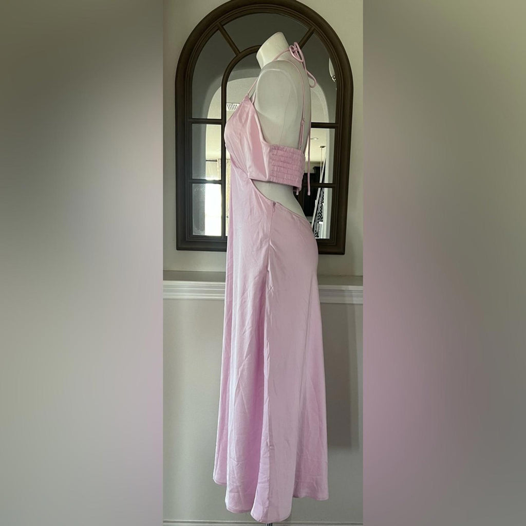 A.L.C. Sienna Strappy Cut-Out Satin Slip Maxi Dress, Size 14 New w/Tag $495
