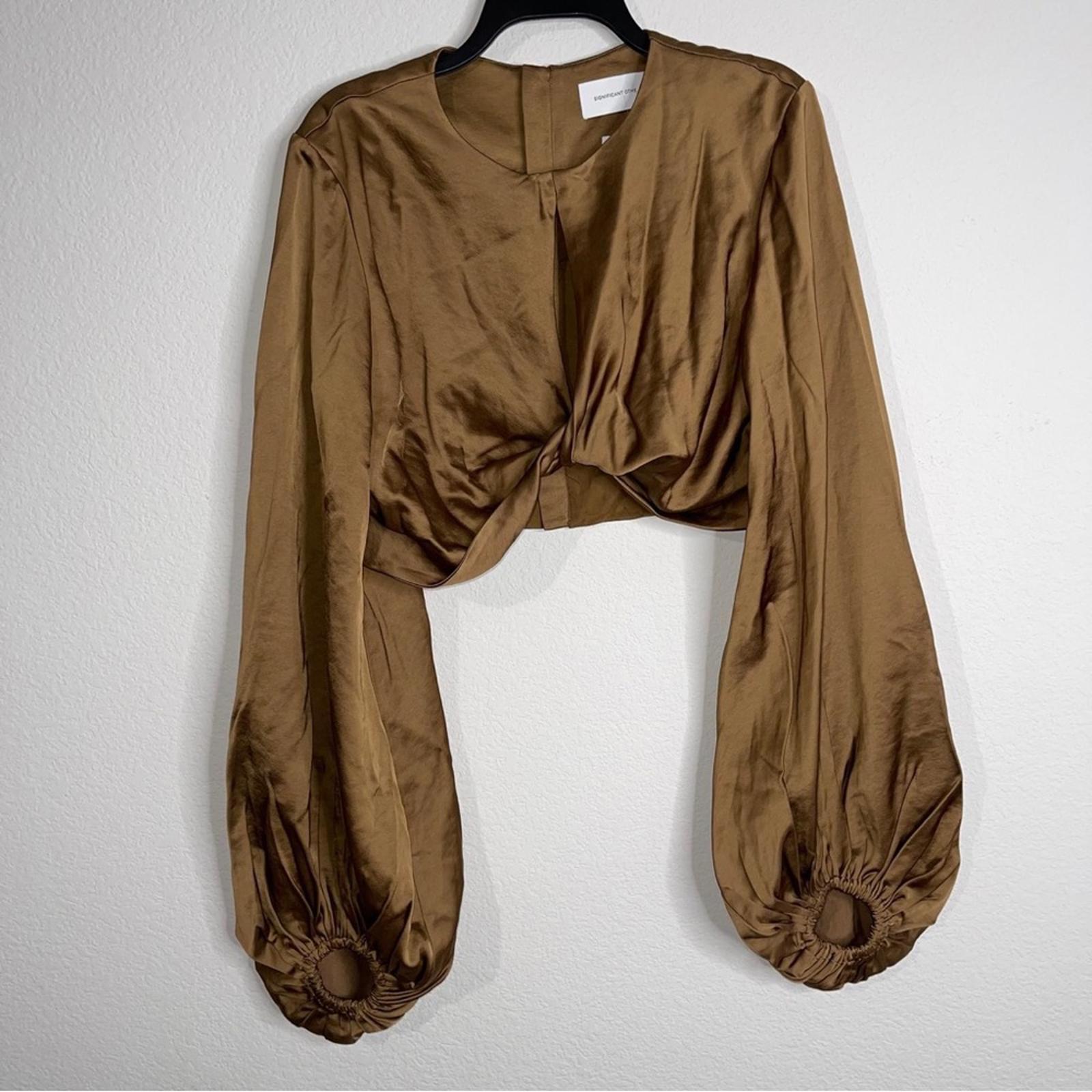 Significant Other Mini Cropped Cutout Top in Dark Gold, Size 10 NEW w/Tag $210