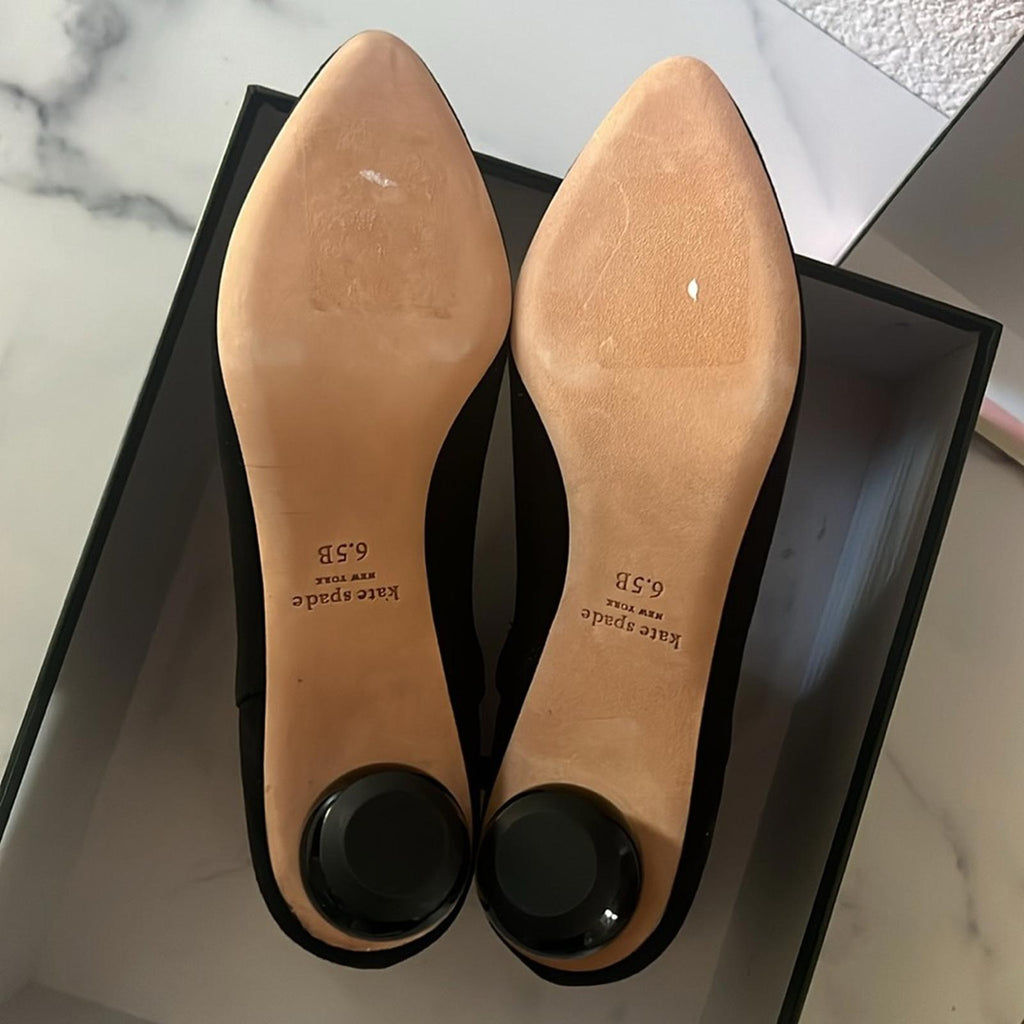 Kate Spade New York Sydney Pointed Toe Dress Booties, Black, Size 6.5 New in Box