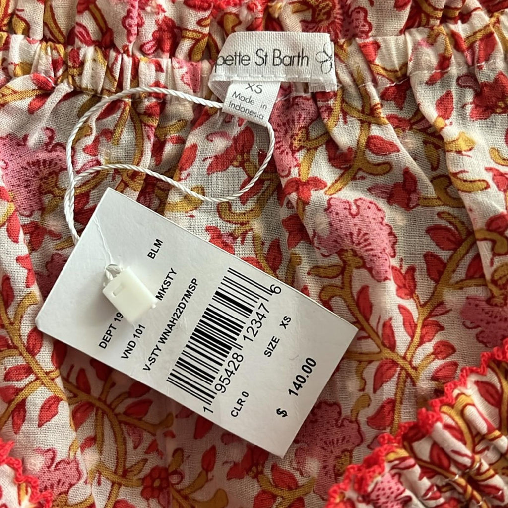 Poupette St. Barth Nana Off the Shoulder Top, Size XS NEW w/Tag $140