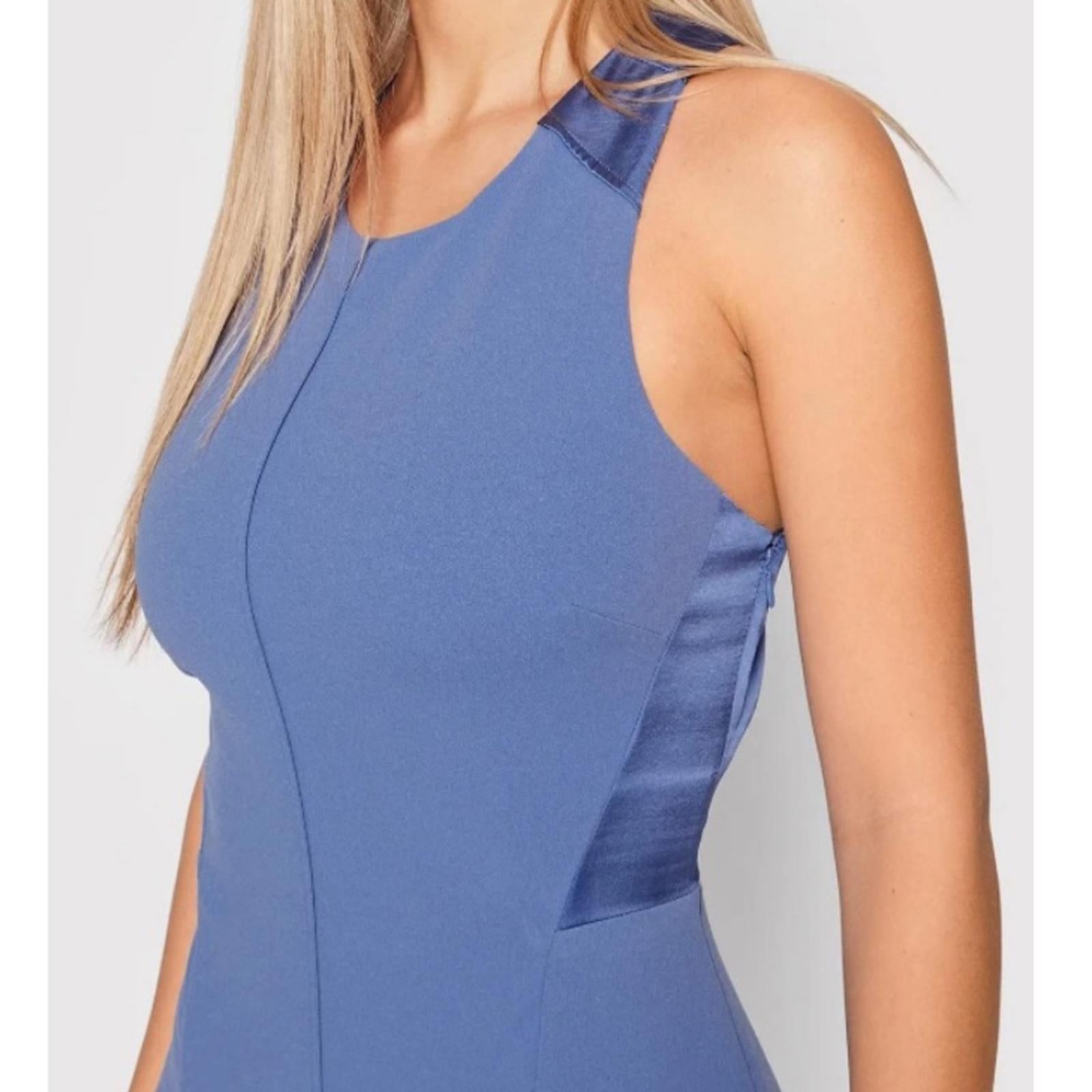 New DKNY Cross-Back Scuba Crepe Jewel Neck Evening Gown, Size 8 New w/Tag