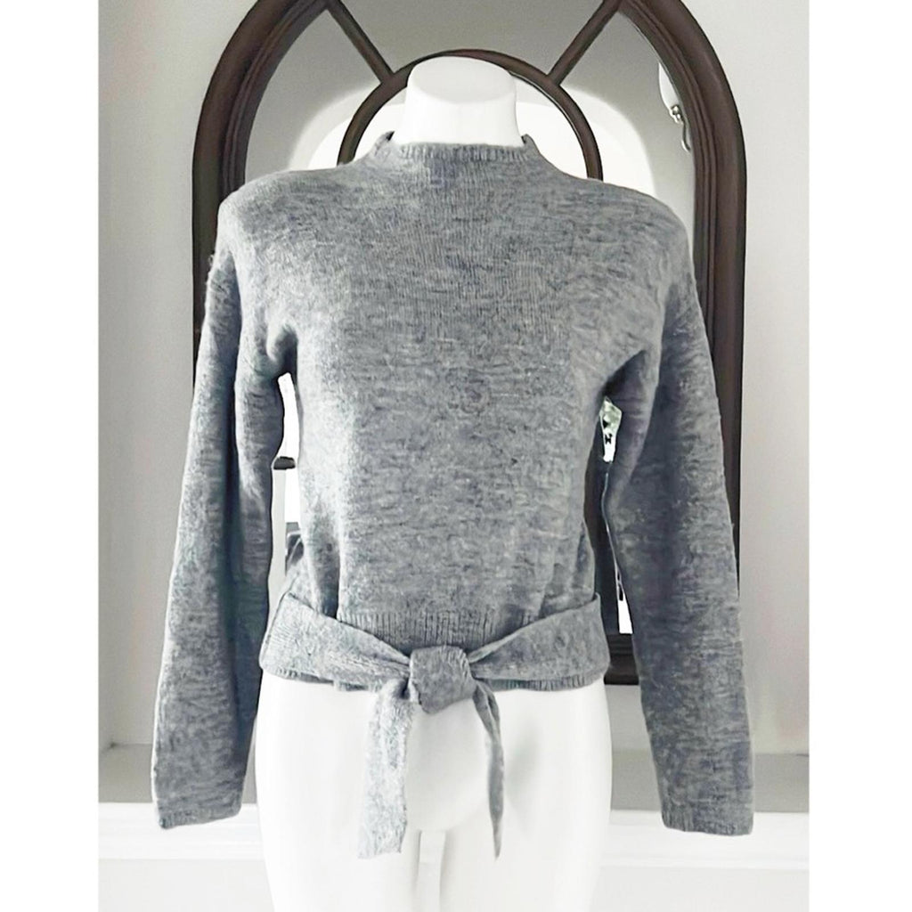 WAYF Wool-Blend Mock-neck Sweater in Light Grey, Size XS New w/Tag