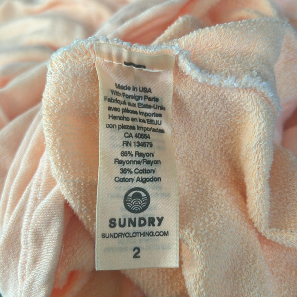 Sundry Anthropologie Peach Mini Skirt w/Side Ruching, Size 2(Medium) Retail $106